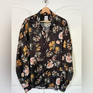 Zara Men’s Relaxed Sheer Floral Shirt